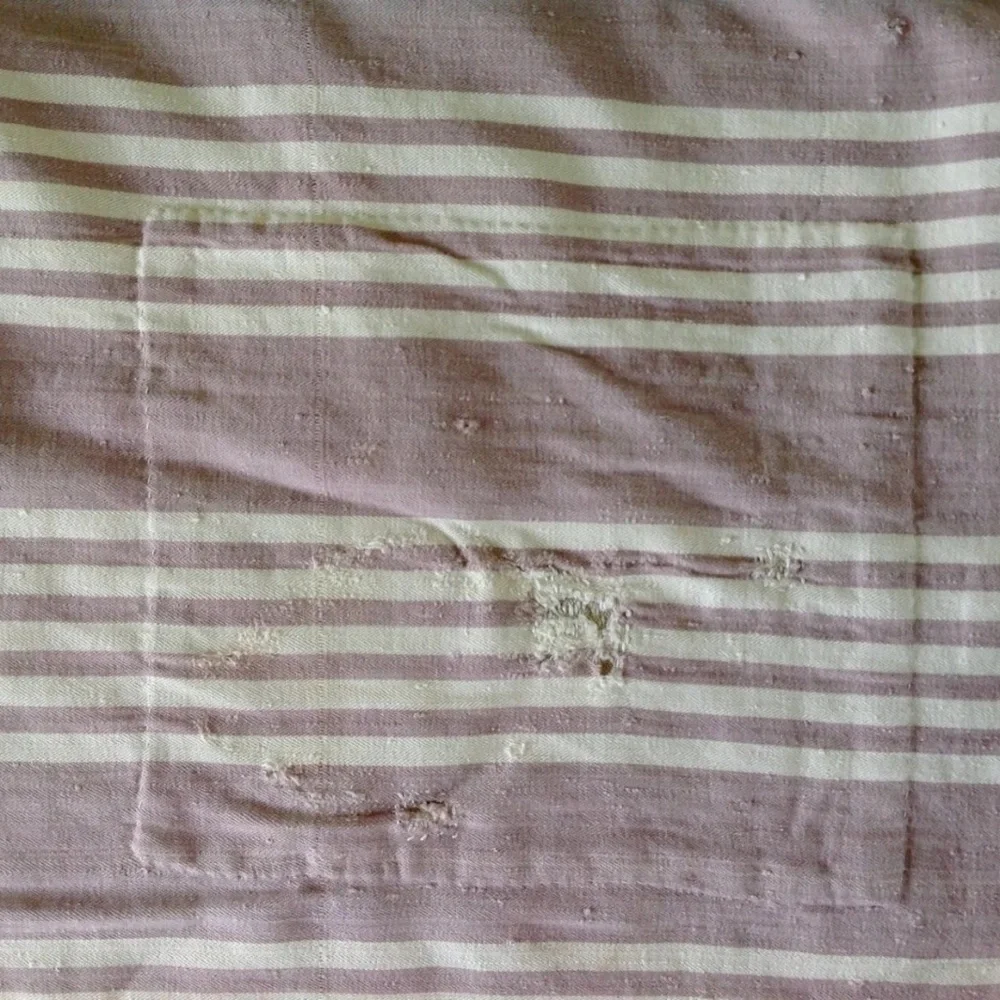 VINTAGE 1930s Lavender & Ecru French Striped Mattress Ticking, 4.7 yds